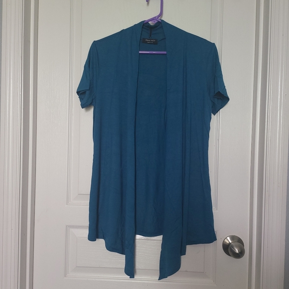 Women's Open Front Short Sleeve Cardigan - Picture 1 of 2